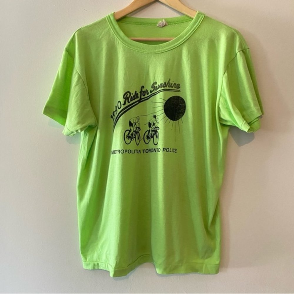 Vintage 1990 Lime Green Ride for Sunshine Graphic Tee